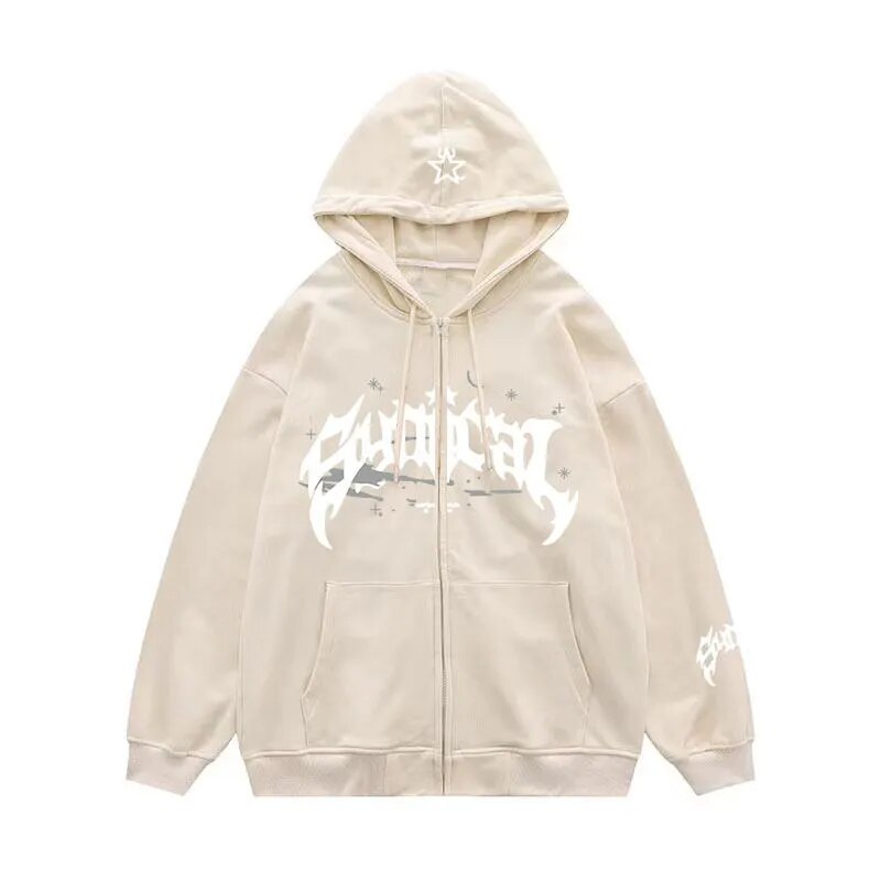 Y2K Zipper Hip Hop Hoodie