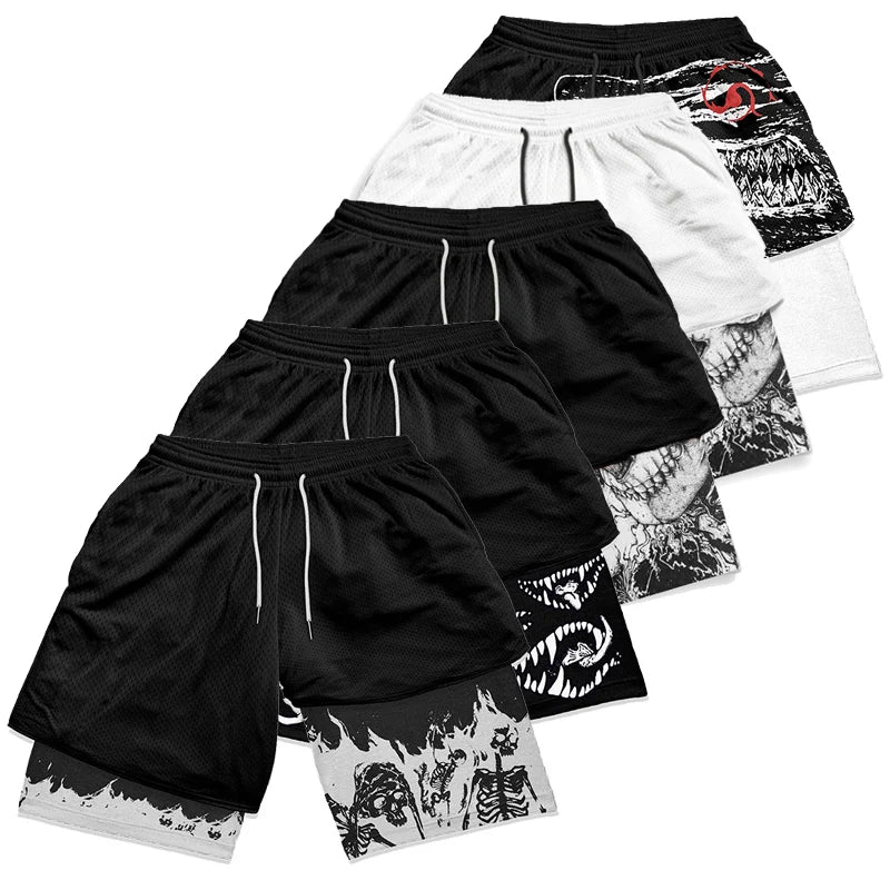 Gothic Punk Skull Shorts