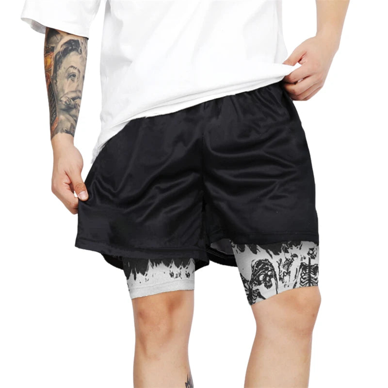 Gothic Punk Skull Shorts